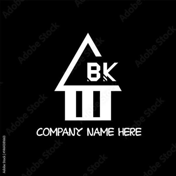 Obraz BK logo design, BK  simple and modern logo. BK luxurious