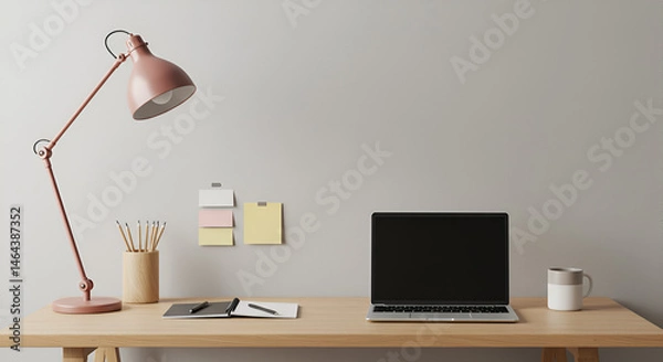 Obraz office desk with computer workplace 