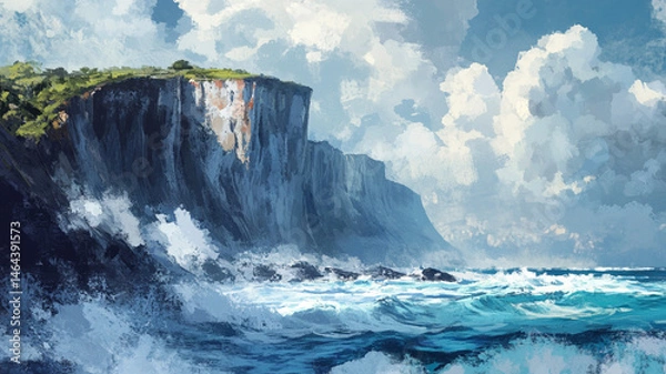 Obraz waterfall and rocks