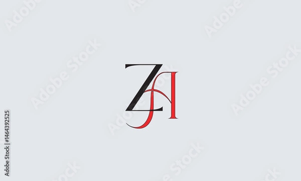 Fototapeta ZA, AZ , Z, A , Abstract Letters Logo Monogram