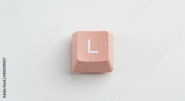 Obraz Single Pastel Pink 'L' Keycap: AI-