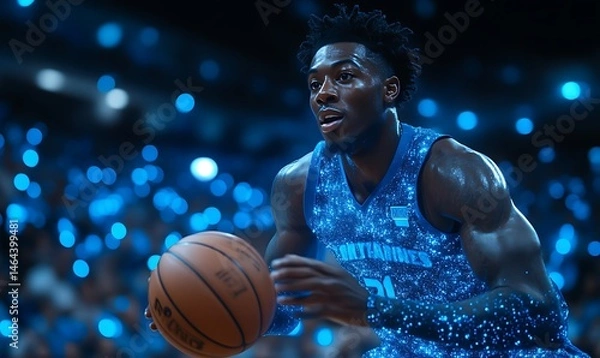Obraz Basketball Player with Ball in Action