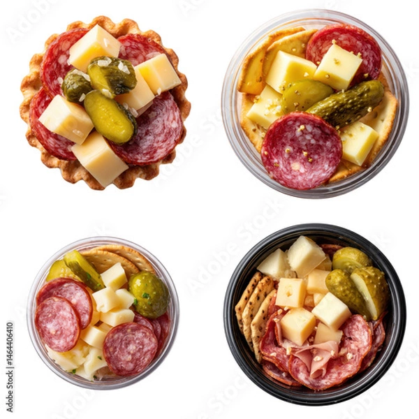 Obraz Charcuterie Cup, Salami, Cheese, Crackers