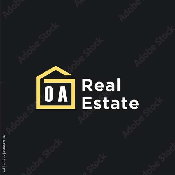 Obraz OA initials minimalist creative real estate logo vector