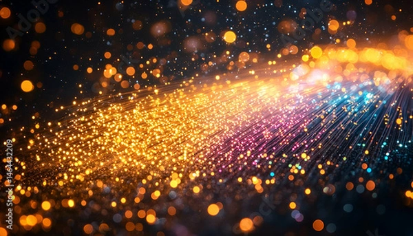 Fototapeta Abstract Glittering Background with Gold Orange Pink and Blue Sparkles