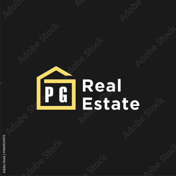 Obraz PG initials minimalist creative real estate logo vector