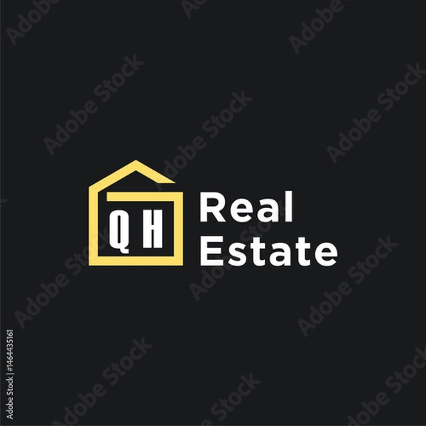 Obraz QH initials minimalist creative real estate logo vector
