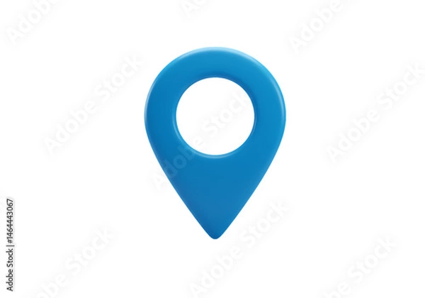 Obraz Blue Location Pin Icon GPS Marker Map Pointer Navigation Symbol Digital Design Element isolated on transparent background