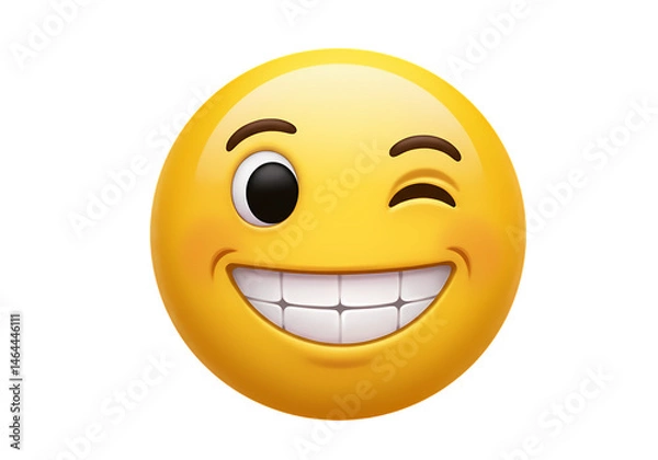 Obraz Winking Smiley Face Emoji HighResolution Image isolated on transparent background