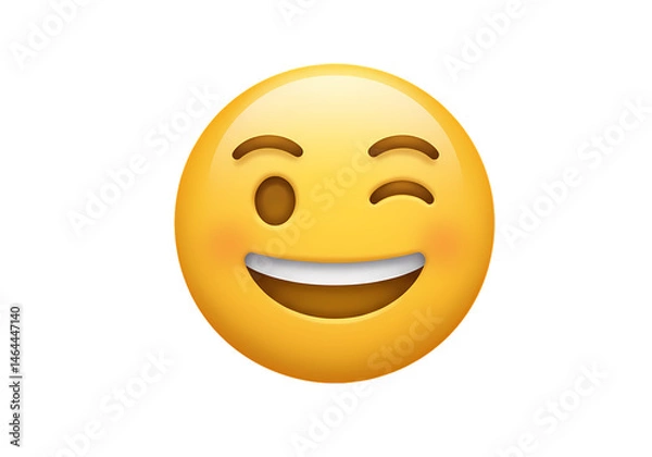 Fototapeta Winking Emoji A Happy Playful Face isolated on transparent background
