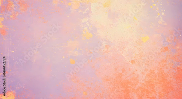 Fototapeta Aged pink and yellow watercolor grunge texture on vintage paper creates a dirty, worn abstract backdrop