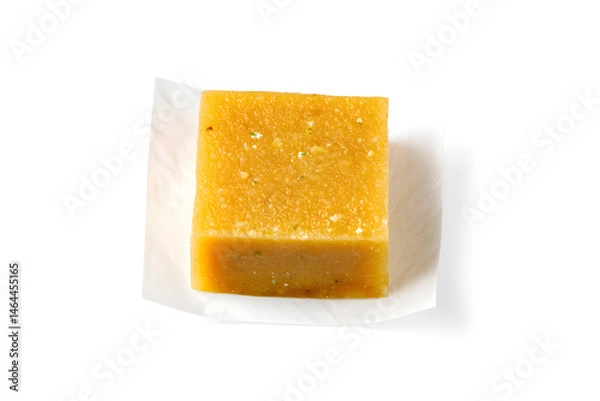 Obraz Bouillon cube unwrapped isolated on white background