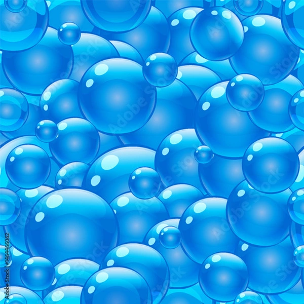 Obraz Air soap foam blue bubble seamless pattern