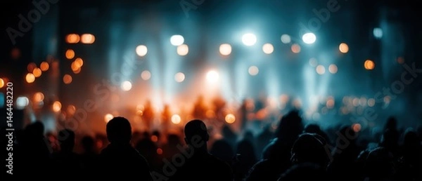 Fototapeta photo background of bokeh people in bright lights on stage where everyone is in the background and out of focus