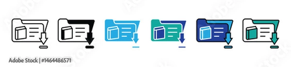 Obraz online book journal literature directory download icon set education document course library school vector illustration