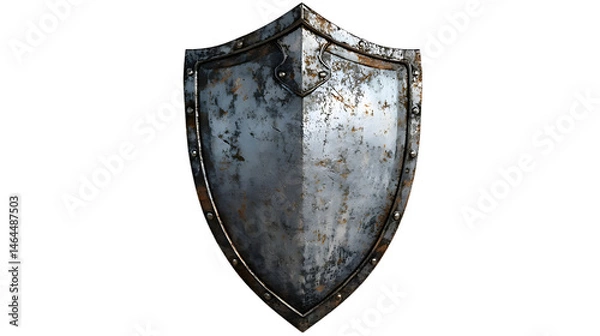 Fototapeta Rustic and Weathered Metal Shield: An Artistic Representation of Strength and Protection