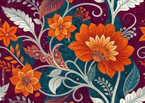 Fototapeta seamless floral pattern