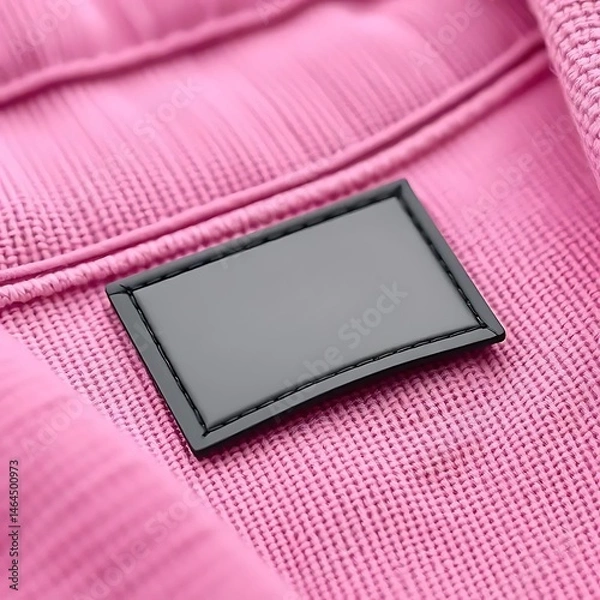 Obraz Blank logo mockup on clothing label tag closeup