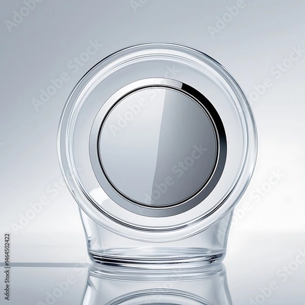 Obraz Round sticker label with blank logo, applied on glass jar, close-up, clean and minimal, white background