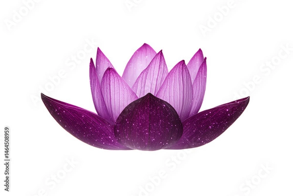 Fototapeta A vibrant purple lotus flower with open, delicate petals.