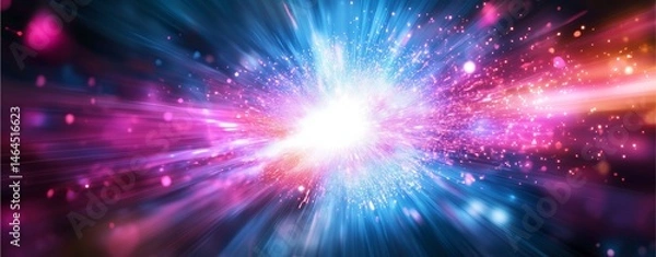 Fototapeta Cosmic Brilliance: An artistic representation of a celestial explosion in vibrant colors.