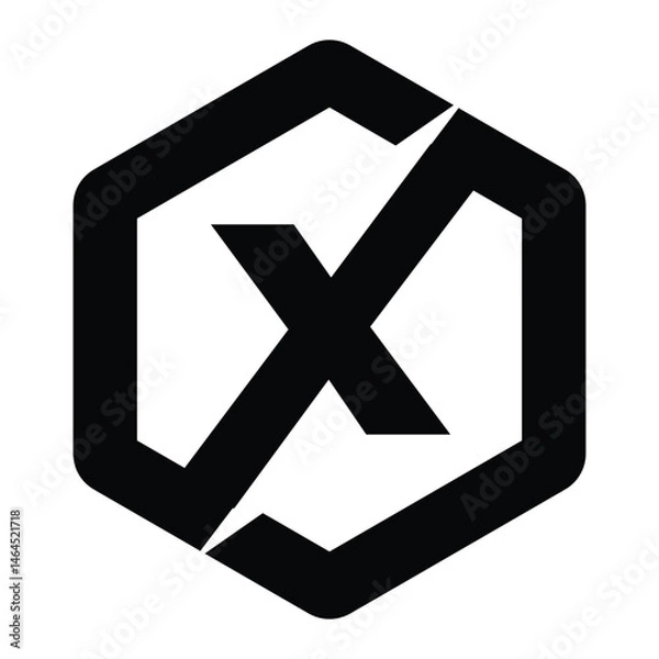 Obraz Letter X Design Hexagon Logo X vector