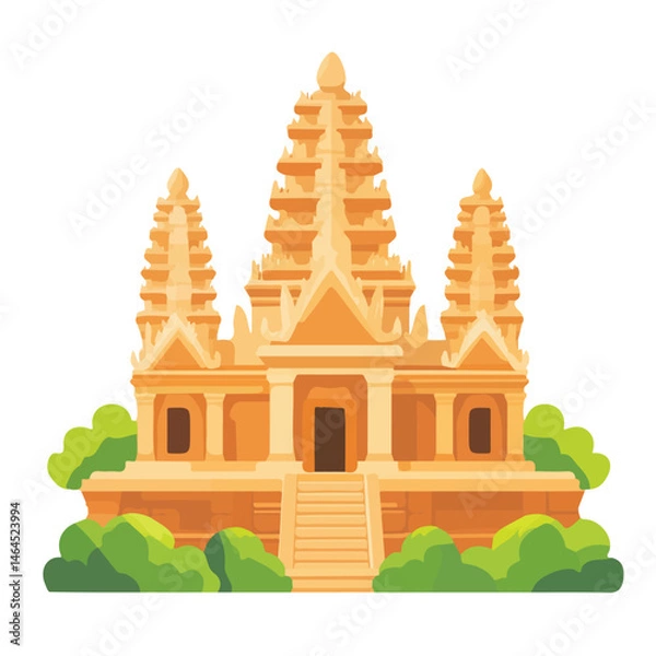 Obraz Cultural Heritage Site 2D flat vector illustration, isolated on a white background.