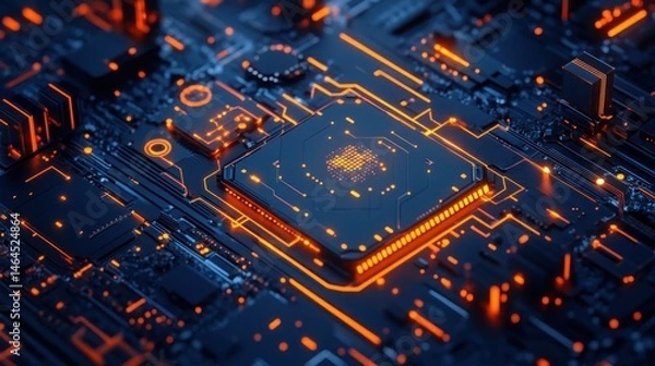 Obraz Central processing unit circuit board high tech technology image