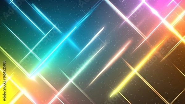 Obraz Dynamic abstract light streaks background colorful neon lines intersection