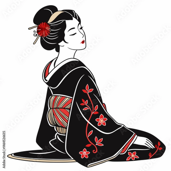Obraz Japanese girl in a kimono