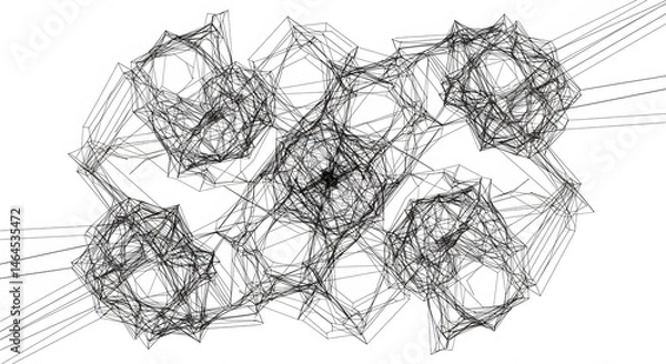 Fototapeta Minimalist linear pattern in monochrome