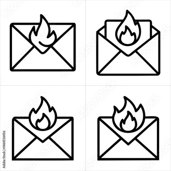 Fototapeta free fire mail icon set
