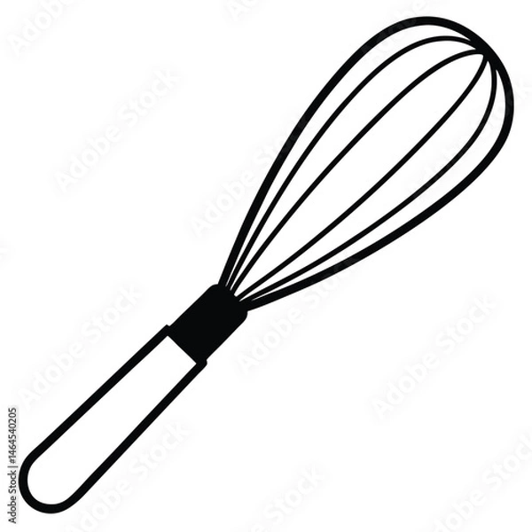 Fototapeta A simplistic whisk is featured, showcasing a tool often used in baking processes