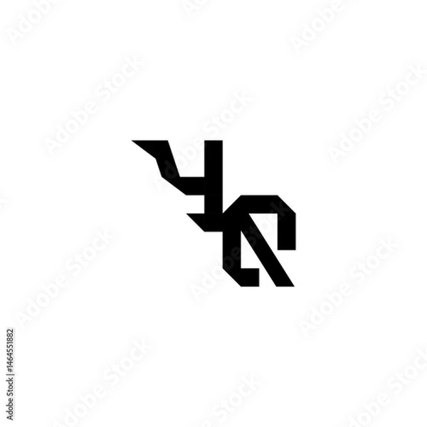 Fototapeta YQ Alphabet cool minimalist logo Initial square concept sporty style monogram