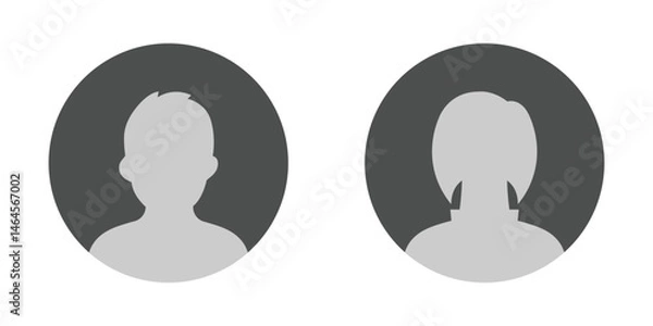 Obraz Men and women avatars icon set. Male and female silhouettes abstract people icons. User profiles set vector. Unknown or anonymous persons sign for graphic design. Vector illustration. EPS 10