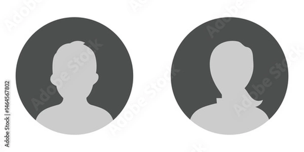 Obraz Men and women avatars icon set. Male and female silhouettes abstract people icons. User profiles set vector. Unknown or anonymous persons sign for graphic design. Vector illustration. EPS 10