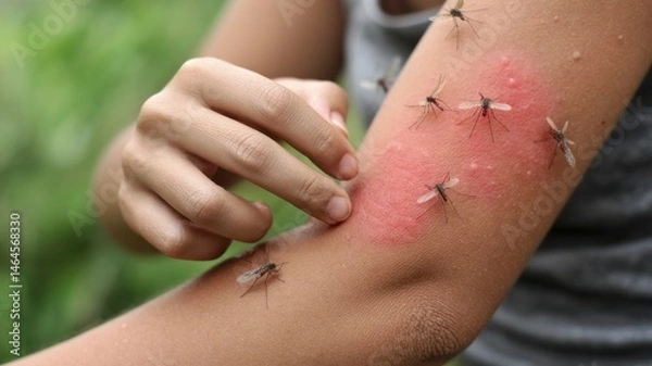 Fototapeta Increase in malaria cases due to climate change is alarming as infected mosquitoes spread disease globally