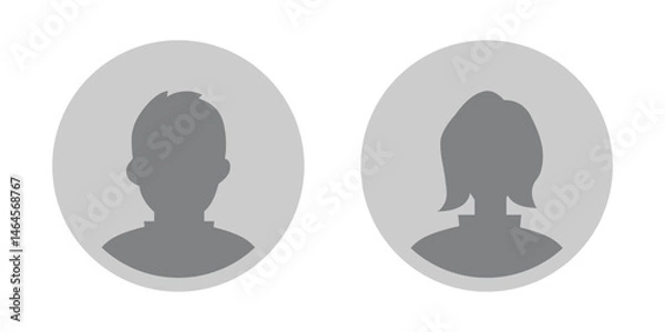 Obraz Men and women avatars icon set. Male and female silhouettes abstract people icons. User profiles set vector. Unknown or anonymous persons sign for graphic design. Vector illustration. EPS 10