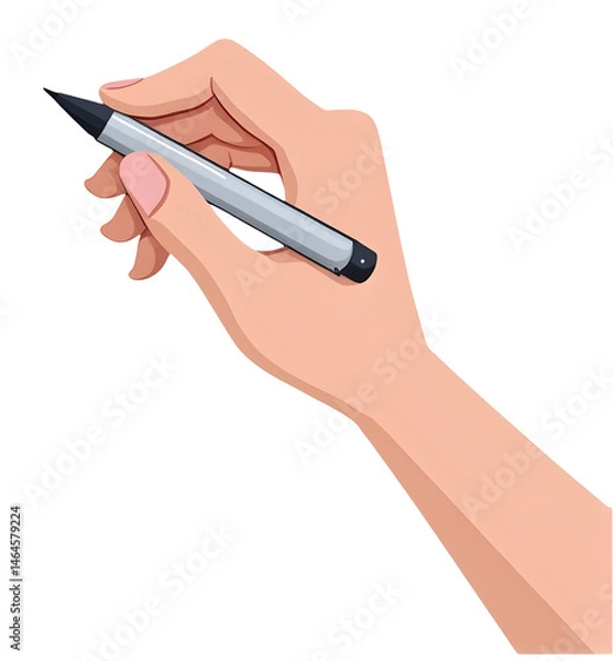 Obraz Hand holding pen is ready to write or draw something creative., cut out