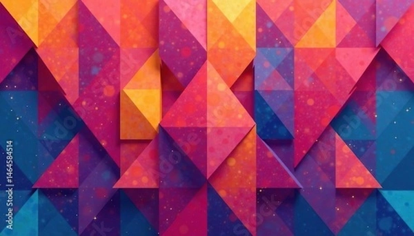 Obraz Abstract geometric shapes, vibrant color, flawless repetition, repeat, vibrant colors