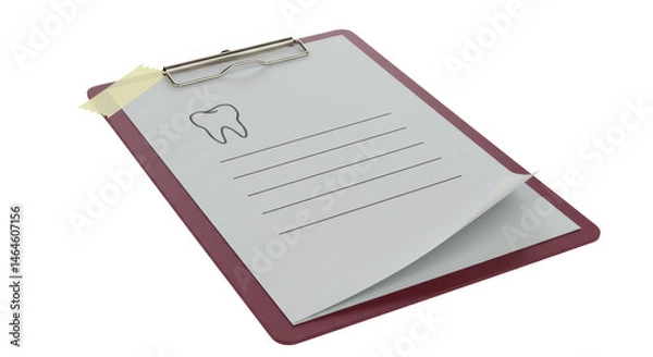 Fototapeta Isolated Dental Clipboard with Tooth Icon