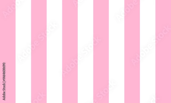 Obraz Geometric pattern with wide pink thick stripes for babies. Simple pattern for kids fabric print and nursery design. White and pink stripe pattern