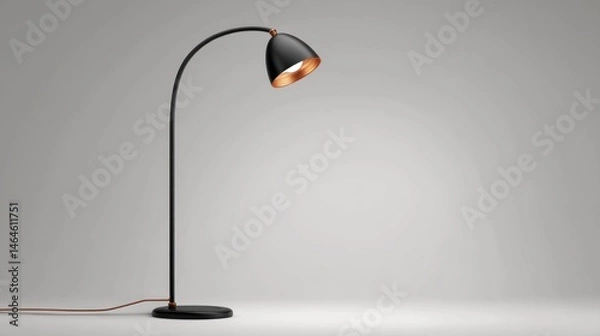 Fototapeta Contemporary LED floor reading lamp isolated on white background.