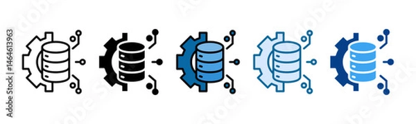 Fototapeta Engineering Data Icon Set Multiple Style Collection