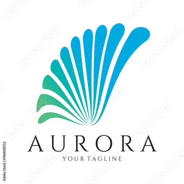 Fototapeta aurora logo design icon illustration vector template