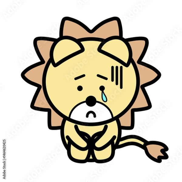 Obraz 落ち込んでいるライオン　イラスト