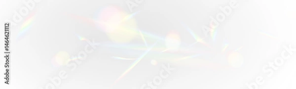 Fototapeta Crystal light bokeh and rainbow reflections on white background