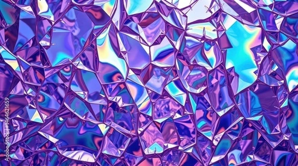 Obraz Intricate reflections of light and color shimmer through twisted translucent materials in a vibrant composition