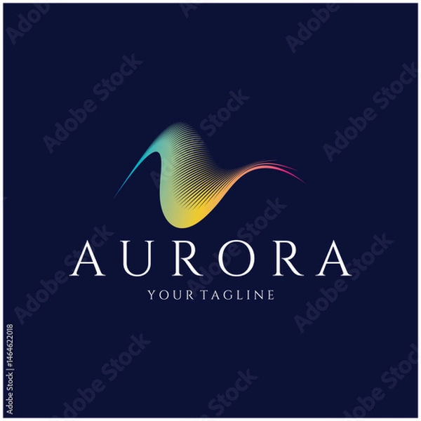 Fototapeta aurora logo design icon illustration vector template