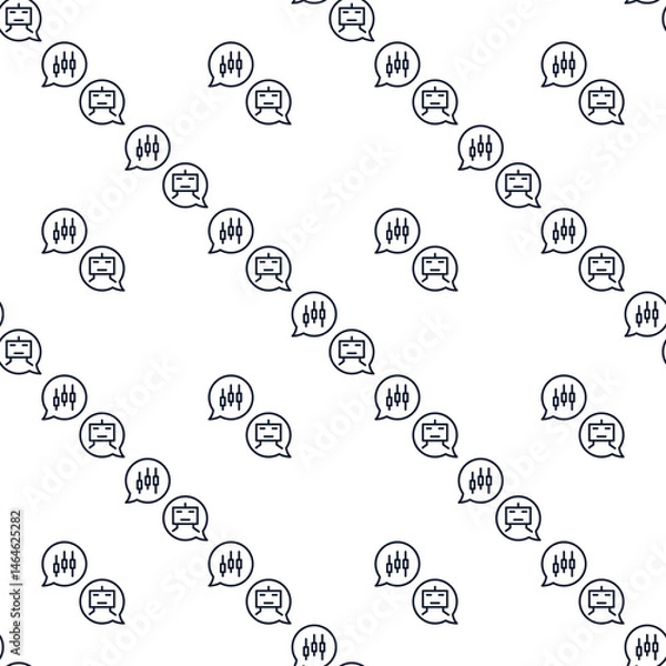 Fototapeta Automated Cryptocurrency Trading Chat vector seamless pattern in outline style